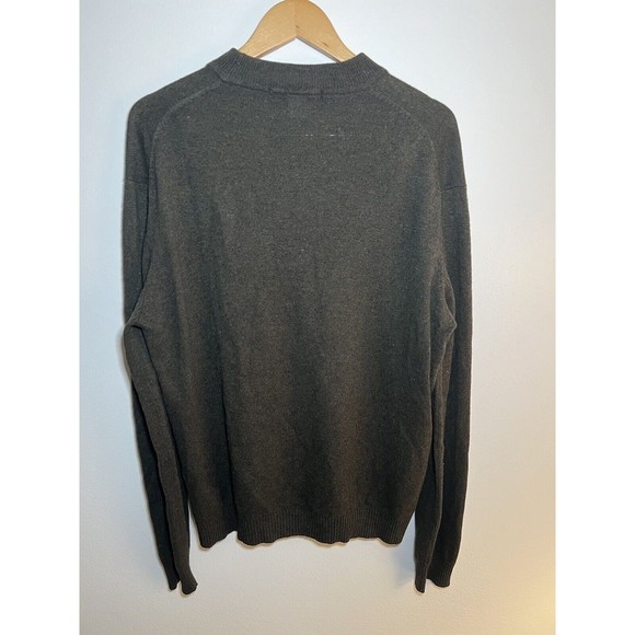 Perry Ellis Silk Wool Mock Neck Sweater Shirt Pullover Top Green Mens Large - Picture 8 of 13